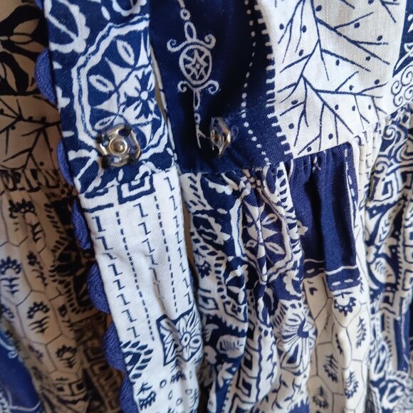 Women's 6 Vintage 1950's Sleeveless Button-Front Dress Belt Geometric Print 1OF1 - Picture 12 of 12